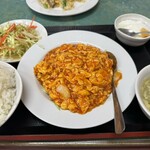 中華料理 三喜 - 日替わり エビと玉子のチリソース