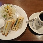 神戸館 - サービスモーニング B.焼サンドウィッチ ブレンドコーヒー