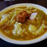 川野屋本店 - カレーひもかわ＋唐揚げ