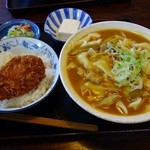 川野屋本店 - 桐生名物セット（ミニソース丼・カレーひもかわ）