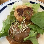 だんでぃらいおん - だんでぃ定食のハンバーグとかにクリーミーフライ