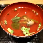 旬菜趣酒 羊の羽 - 鰻の肝のお吸い物。この肝の大きさ！