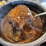 焼肉のわびすけ - ハンバーグアップ、一口取ってしまったけど、、、