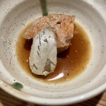 しんのすけ - 【サービス】さわらの腹炙り、あん肝煮