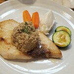 キッチン ブルー グローブ - 反対側から、久々のめかじきです