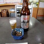 Mendo Koro Minamoto - 瓶ビールとお通し