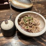 博多 なぎの木 西中洲本店 - 酢モツ、柚子胡椒を添えて