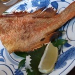 魚善 - 赤魚の干物定食950円