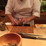 一心鮨 光洋 - マスターのおなか（≧∇≦）ヤバッ、可愛い☆