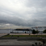 ヒストリアカフェ - テラスから大桟橋