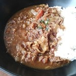 カフェフェリーチェ - 近江牛すじカレーライスセット（スープ・サラダ・パプリカのピクルス・デザート・ドリンク付）1,280円