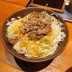 三田製麺所 - 肉ねぎ飯（300円）
