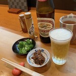 そば処 水谷 - ビール(小瓶) 420円