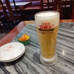 酔香園 新館 - 晩酌セットの生ビール