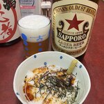 杉井酒店 - 瓶ビールとまぐろ山かけ