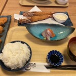うみからそらへ - ＢＩＧエビフライ定食（ご飯大盛り）１１００円　フィッシュフライ６００円