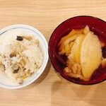 レストラン Hatago - 朝食(栗ときのこの混ぜご飯 せんべい汁)