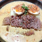 Rスリランカ 三田店 - 豚肩ロースステーキカレー&スパイス半熟卵