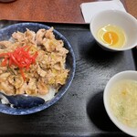 Tonton Gyouza Kaen Hanten - すた丼（大盛）＆玉子＆スープ