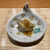旬華 なか村 - ピータンのチャイニーズ・フリッター 山椒塩とカラスミ・パウダー
