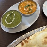 NAMASTE - Dランチ　ほうれん草チキンカレーと野菜カレー