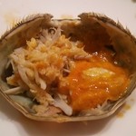 桃花林 - 甲羅にほぐした身と味噌を入れたら、、、