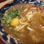 渡辛来屋 - 月見カレーうどん大盛り