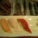 Sushi zammai - まぐろ、平目、とろサーモン