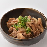 Crunchy chicken skin ponzu sauce