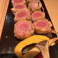 江戸前肉割烹 宮下 - 牛カツを追加で頼んで。自分で鉄板で焼きます。2000円