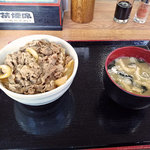 いち家 - 牛丼並350円と味噌汁100円