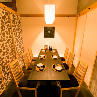 Attractive private rooms with a Japanese feel