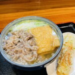 うどん処 重己 - 肉きつね　1,600円　鯛ちくわ天　250円