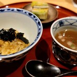 銀座 しのはら - 餡をかけてご飯を