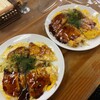 お好み焼き ももちゃん - カキ入りお好み焼き＋あなご竹輪入りお好み焼き 