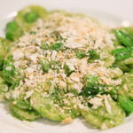 ラ スフォリーナ - パスタランチ 1100円 の菜の花のソースのオレッキエッテ