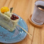 シロップダイアリー - 宇治抹茶ショートケーキ ¥550、シロップブレンド ¥450(ケーキとセットだと¥350)