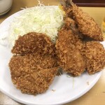 とんかつ山家 - ひれかつとアジフライ