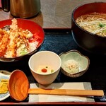 伝承の味処 無限堂 卸町店 - 天丼とうどん　1100円