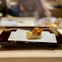 渋谷 天婦羅 ふじもと - 帆立と雲丹