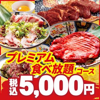 h Yakiniku Horumon Takeda - 5,000円プレミアム食べ放題コース