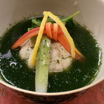 赤坂 菊乃井 - 2013.11　蒸し物　若狭ぐじ粟団子の春菊餡かけ