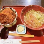 九頭龍蕎麦 - ソースカツ丼、(温)かけ蕎麦セット_¥1,000