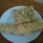 西端手打 上戸うどん - こんぶ天＆ちくわ天