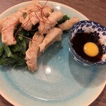 Deep-fried hachinosu and A-choy ohitashi