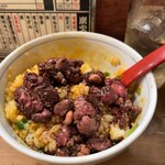 坂上家 - アレンジした背肝乗せ玉子ご飯