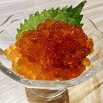 Glass of salmon roe