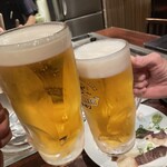 川創 新天地店 - MEGA 生ビール！　990円。