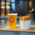miyajimaburuwari-ikkaibiasutando - 選べるビール（小）　と　牡蠣フライ