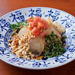 Red sea bream sashimi Chinese style salad